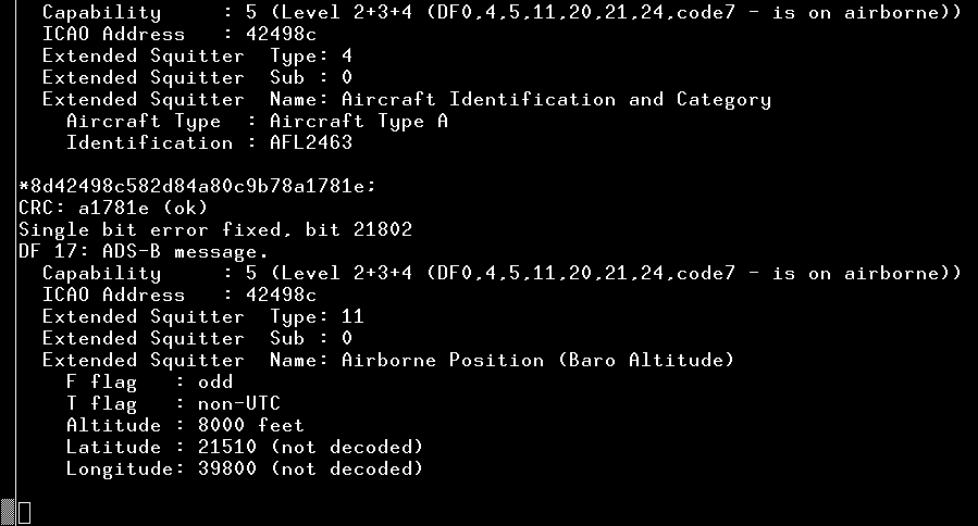 dump1090 non-interactive mode after a few seconds